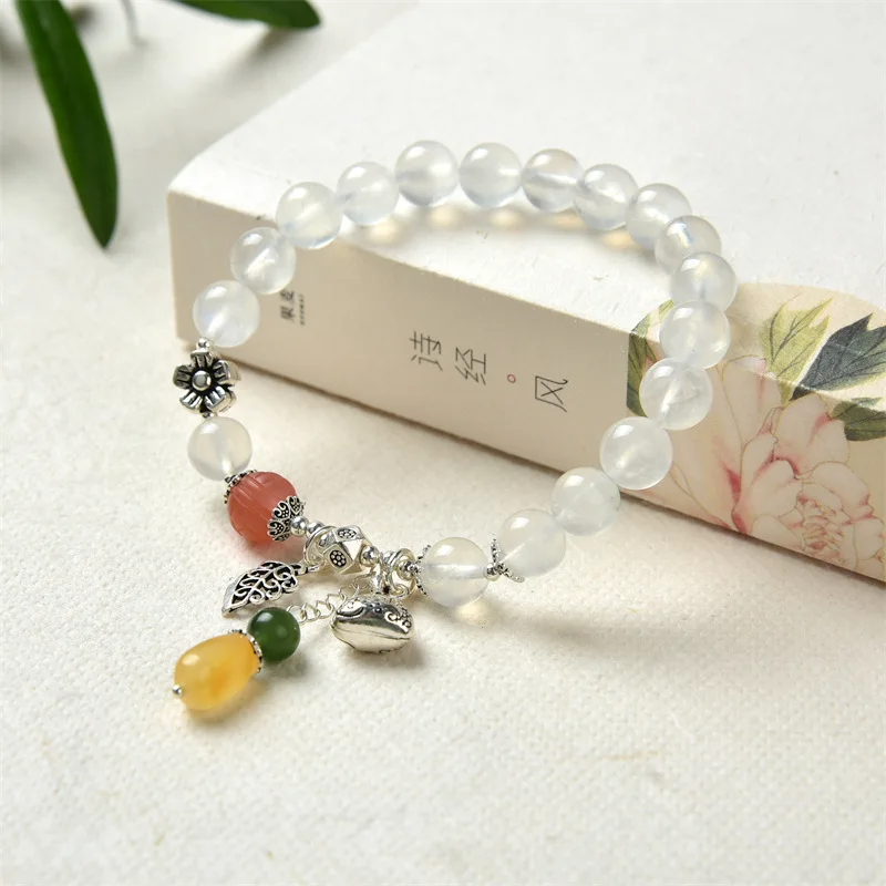 Ethnic Natural Moon Stone Single Layer Bracelet Women's 925 Sterling Silver Leaf Lucky Bage Beewax Charms Bracelets SL070
Ethnic Natural Moon Stone Single Layer Bracelet Women's 925 Sterling Silver Leaf Lucky Bage Beewax Charms Bracelets SL070