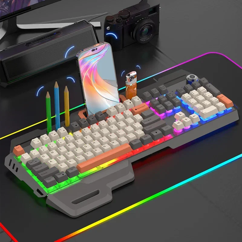 

Wired Mechanical Feel Gaming Keyboard And Mouse Set RGB Backlight 104-keys Keyboard Mouse For Laptop PC Gamer Computer Office