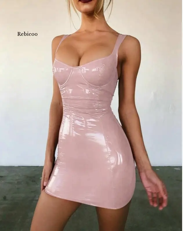 Women Sexy Solid PU Leather Mini Dress Night Club Bodycon Party Short Dress Straps Tank Skinny Wrap Hip Dresses
Women Sexy Solid PU Leather Mini Dress Night Club Bodycon Party Short Dress Straps Tank Skinny Wrap Hip Dresses
