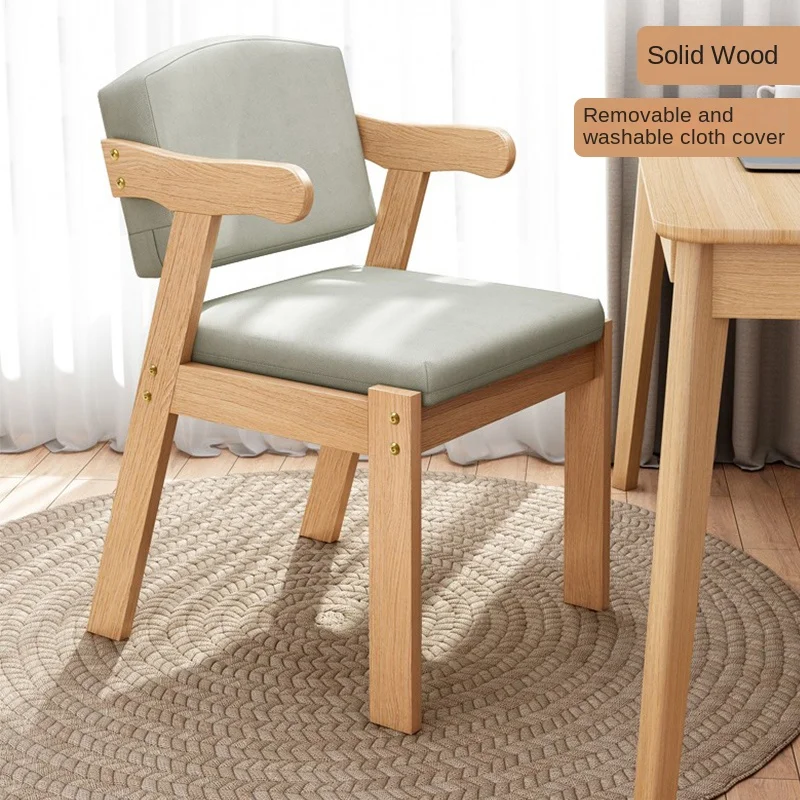 

Стул из массива дерева, стул для дома и стола, стул для учебы в скандинавском ресторане, простой современный минималистичный детский обеденный стул с подлокотниками