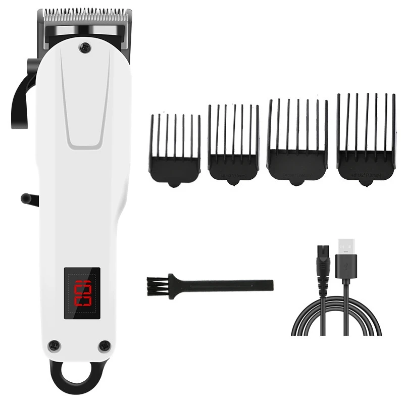 

Профессиональные машинки для стрижки волос, мужской электрический триммер с цифровым дисплеем, USB аккумуляторные беспроводные машинки для ухода за волосами и бородой