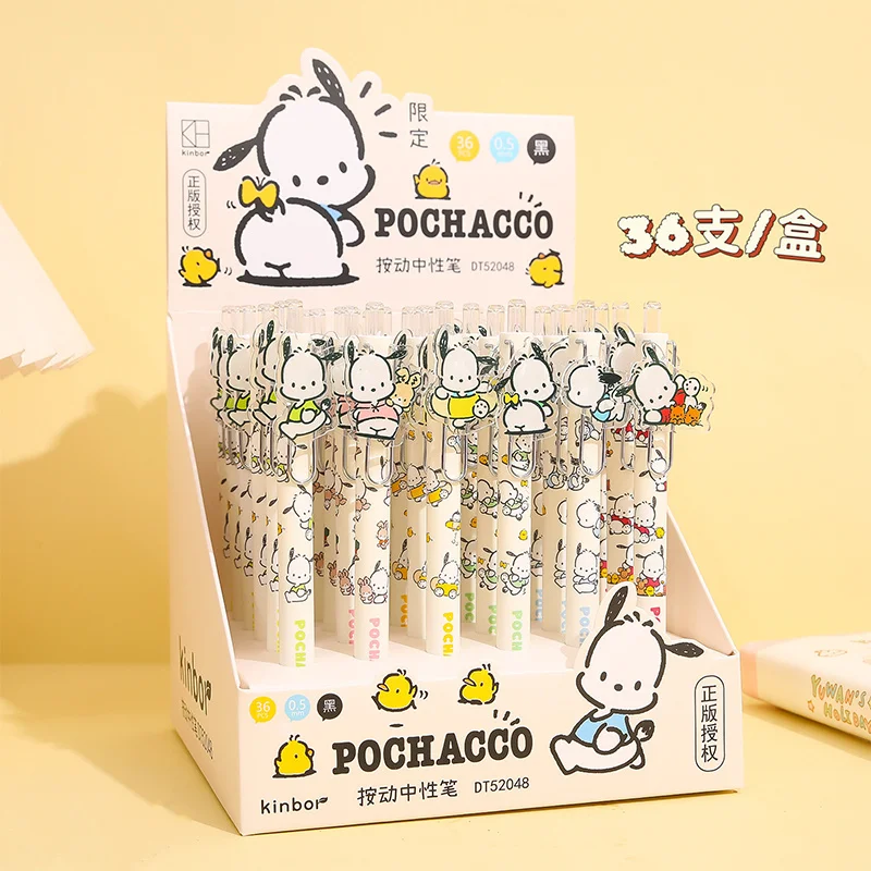 6pcs/36pcs New Sanrio Pochacco Printed Patch Neutral Pen Black Press Neutral Pen Student Writing Stationery Supplies
6pcs/36pcs New Sanrio Pochacco Printed Patch Neutral Pen Black Press Neutral Pen Student Writing Stationery Supplies