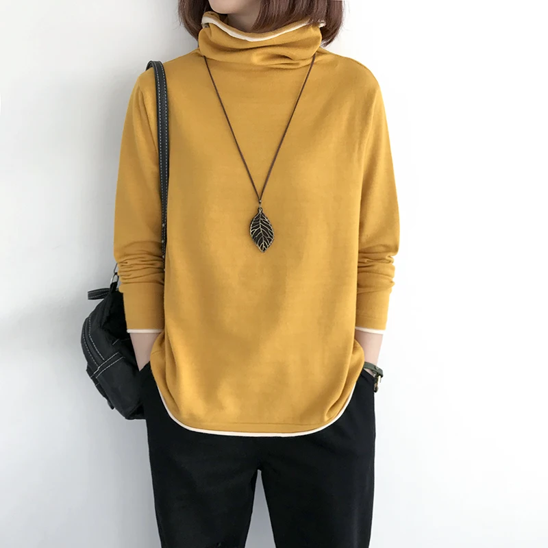 2022 Turtleneck Knitted Cotton Women Sweater Pullovers Solid Long-Sleeved Casual All Match Female Pulls Tops
2022 Turtleneck Knitted Cotton Women Sweater Pullovers Solid Long-Sleeved Casual All Match Female Pulls Tops