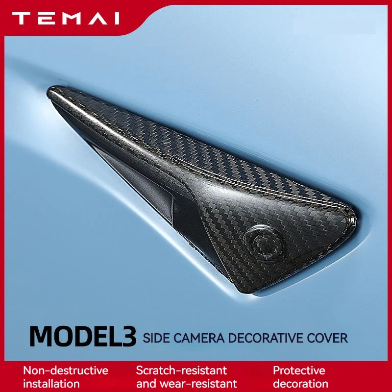 TEMAI is applicable to Tesla Model3 real carbon fiber body camera protective cover and retrofit accessories
TEMAI is applicable to Tesla Model3 real carbon fiber body camera protective cover and retrofit accessories