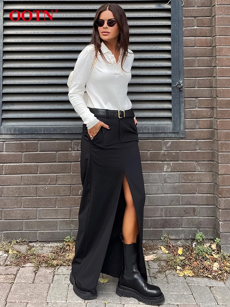 Уличные черные длинные юбки OOTN с разрезом, Женская Весенняя элегантная саржевая Сексуальная прямая юбка, женские модные повседневные юбки с высокой талией 2024
Уличные черные длинные юбки OOTN с разрезом, Женская Весенняя элегантная саржевая Сексуальная прямая юбка, женские модные повседневные юбки с высокой талией 2024