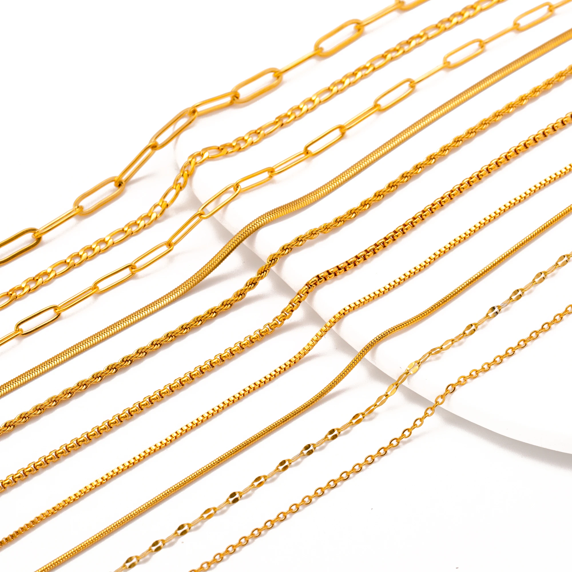 5Pcs/Lot Stainless Steel Chains Adjustable Length 45+5cm Cuba/O/Ripple/Twisted Chain DIY Jewelry Necklace With Lobster Clasp
5Pcs/Lot Stainless Steel Chains Adjustable Length 45+5cm Cuba/O/Ripple/Twisted Chain DIY Jewelry Necklace With Lobster Clasp
