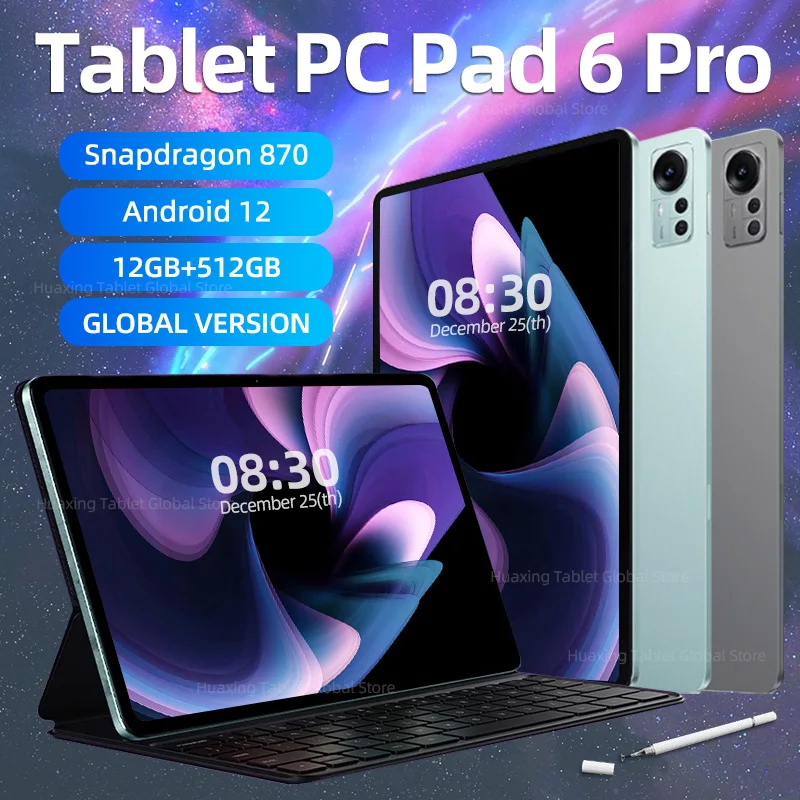 

2024 Original Global Version Tablet Android Pad 6 Pro 12GB+512GB Snapdragon 870 Tablets PC 5G Dual SIM Card or WIFI HD 4K Mi Tab