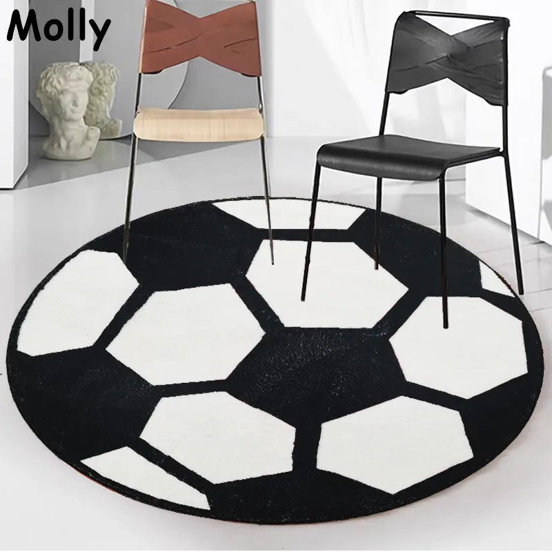 Plush Soft Football Basketball Baseball Print Area Rug Cute Children Play Mat Round Floor Mat Bedside Rugs Chair Table Carpets
Plush Soft Football Basketball Baseball Print Area Rug Cute Children Play Mat Round Floor Mat Bedside Rugs Chair Table Carpets