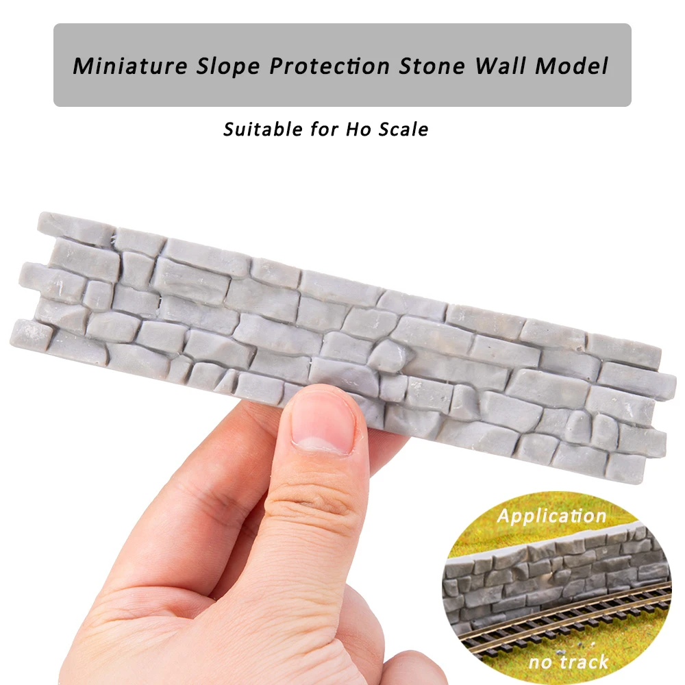 

HO Scale 1:87 Миниатюрная защита наклонов каменная стена модель здания поезда Железной Дороги сцена макет Diy аксессуары для Diorama 1 шт.