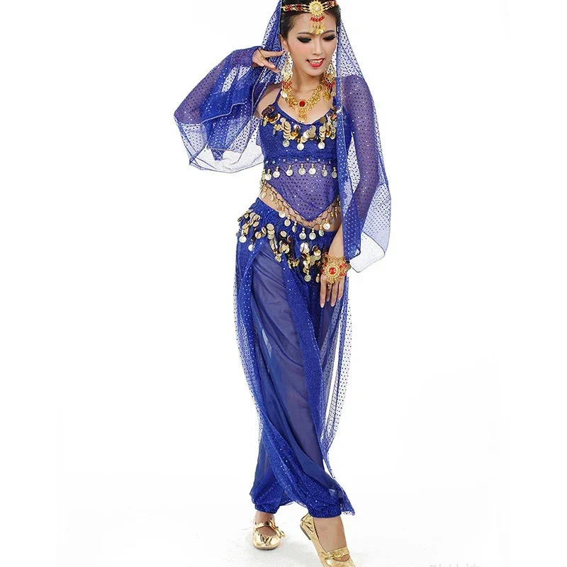 

Женский костюм для танца живота, индийский, арабский сценический костюм со шнуровкой сзади, брюки Harlan, костюм на Хэллоуин для ролевых игр