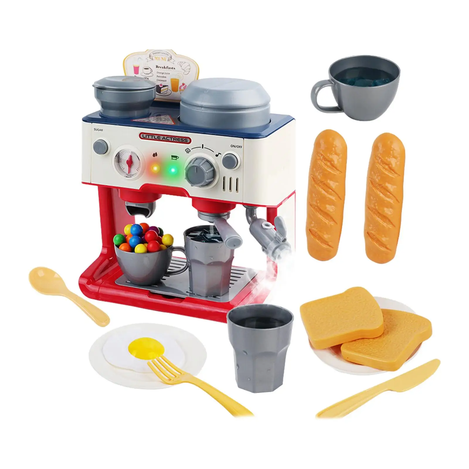 Coffee Maker Toy Set with Lights Develops Life Skills Pretend Cooking Role Play Toys for Children Girls Boys Kids Holiday Gifts
Coffee Maker Toy Set with Lights Develops Life Skills Pretend Cooking Role Play Toys for Children Girls Boys Kids Holiday Gifts
