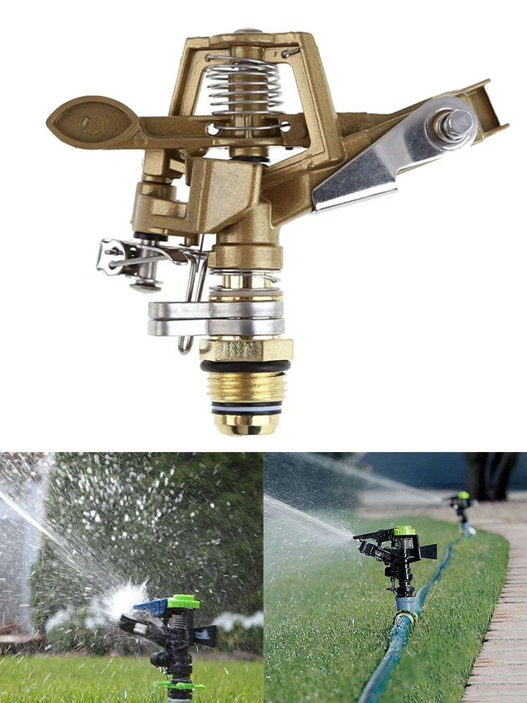 

1pcs 360 Degrees Rotary Jet Nozzle Agricultural Garden Irrigation Sprinklers Metal Pulsating Sprinkler Garden Lawn Irrigation