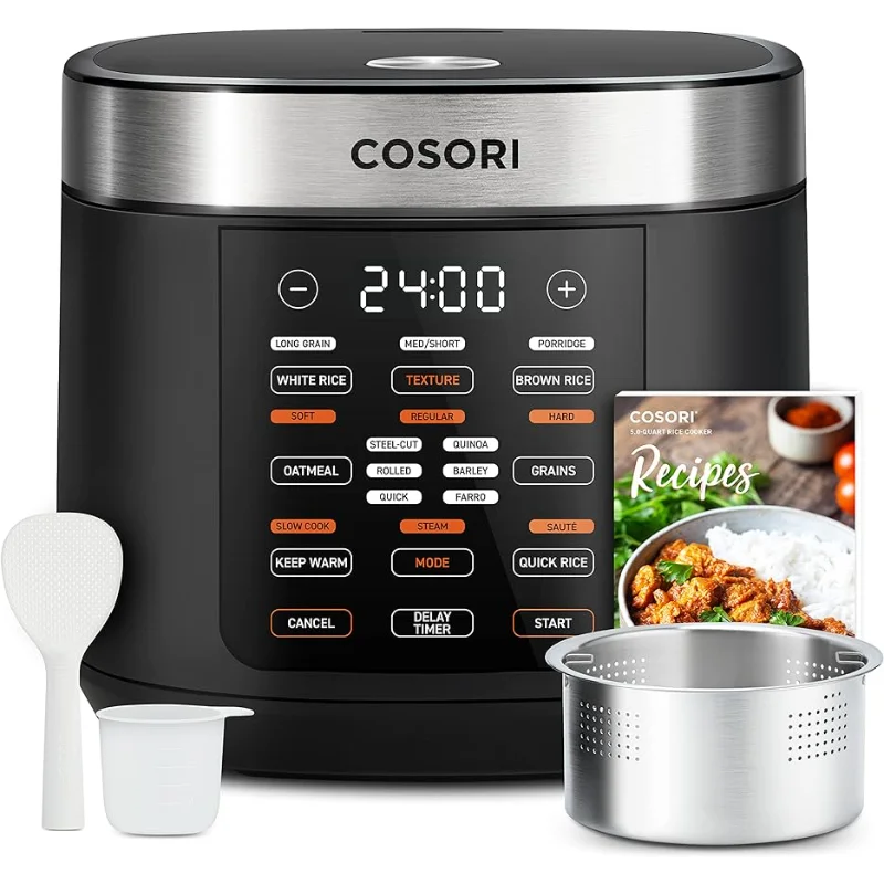 

COSORI Rice Cooker Maker 18 Functions, Stainless Steel Steamer, Warmer, Slow Cooker, Sauté, Timer, Japanese Style Fuzzy Logic