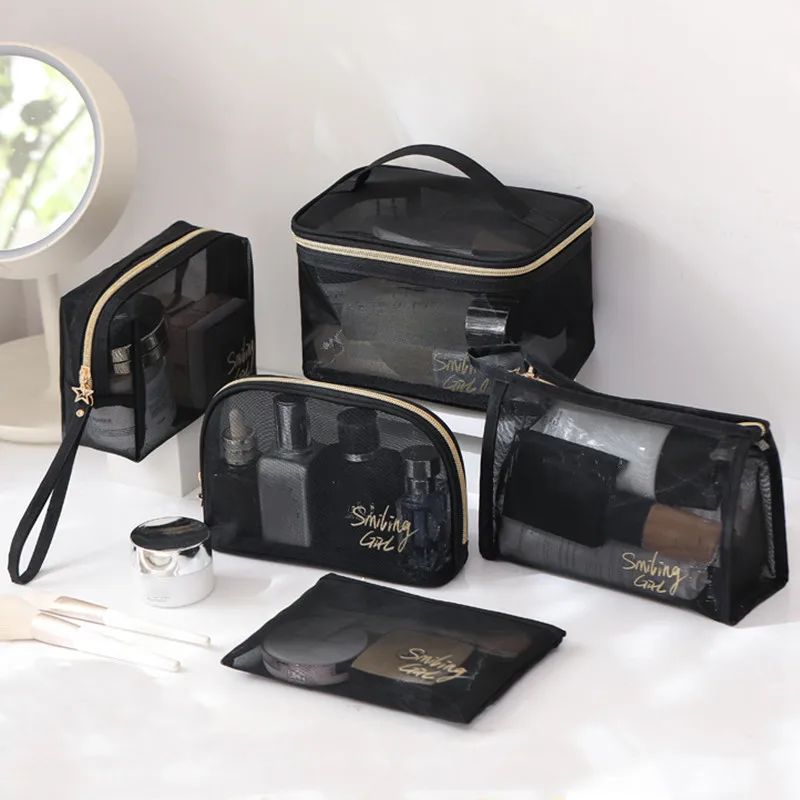 Women Mesh Transparent Cosmetic Bag Small Large Clear Black Makeup Bag Travel Toiletry Cosmetic Organizer Bag Pouch
Women Mesh Transparent Cosmetic Bag Small Large Clear Black Makeup Bag Travel Toiletry Cosmetic Organizer Bag Pouch
