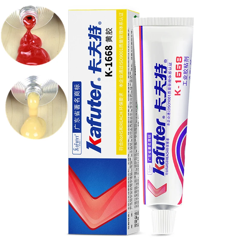 Kafuter Insulation Silicone Rubber Electronic Components Screw Fixed Special Sealant Yellow/Green/Red Glue K-1668 K-200R
Kafuter Insulation Silicone Rubber Electronic Components Screw Fixed Special Sealant Yellow/Green/Red Glue K-1668 K-200R