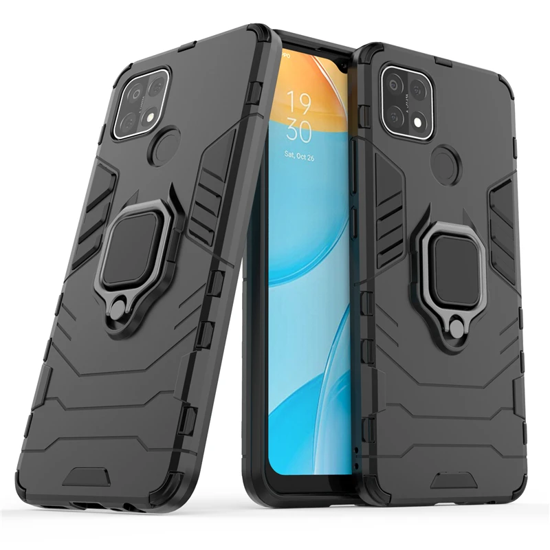 

For Case OPPO A15 Cover For OPPO A15 Capas Bumper Shockproof Heavy Bumper PC Holder Magnetic Armor Case For OPPO OPPO A15 Fundas