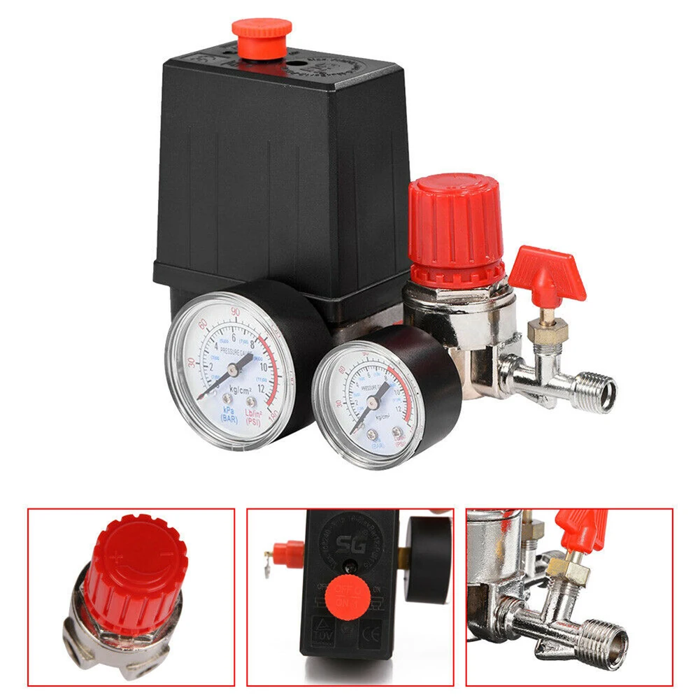 Pump Air Compressor 1/4\" BSP 20A 240V Pressure Switch Control Pressure Switch Valve With Gauge 90-120 PSI Adjustable
Pump Air Compressor 1/4\" BSP 20A 240V Pressure Switch Control Pressure Switch Valve With Gauge 90-120 PSI Adjustable