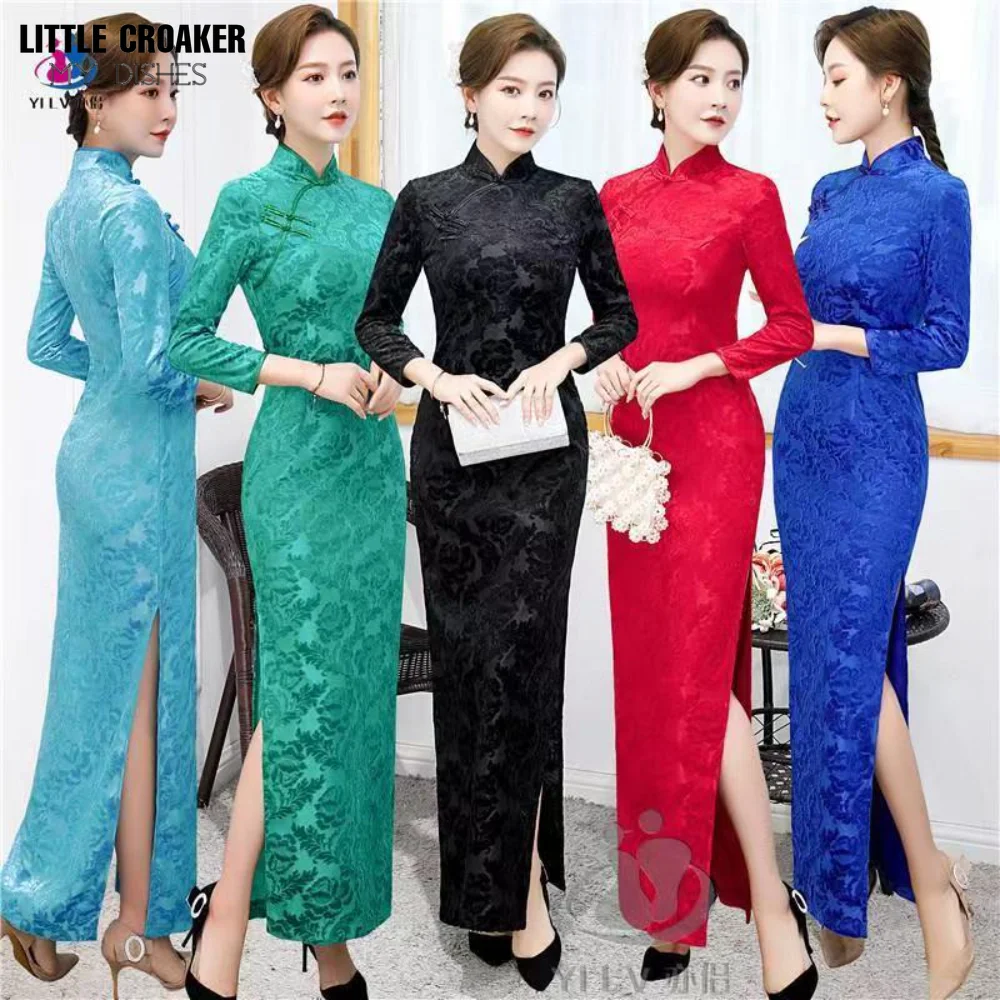 2022 New S-6XL Modern Cheongsam Autumn and Winter Women Chinese Party Vintage Velvet Elegant Chinese Formal Dress Oriental Qipao
2022 New S-6XL Modern Cheongsam Autumn and Winter Women Chinese Party Vintage Velvet Elegant Chinese Formal Dress Oriental Qipao