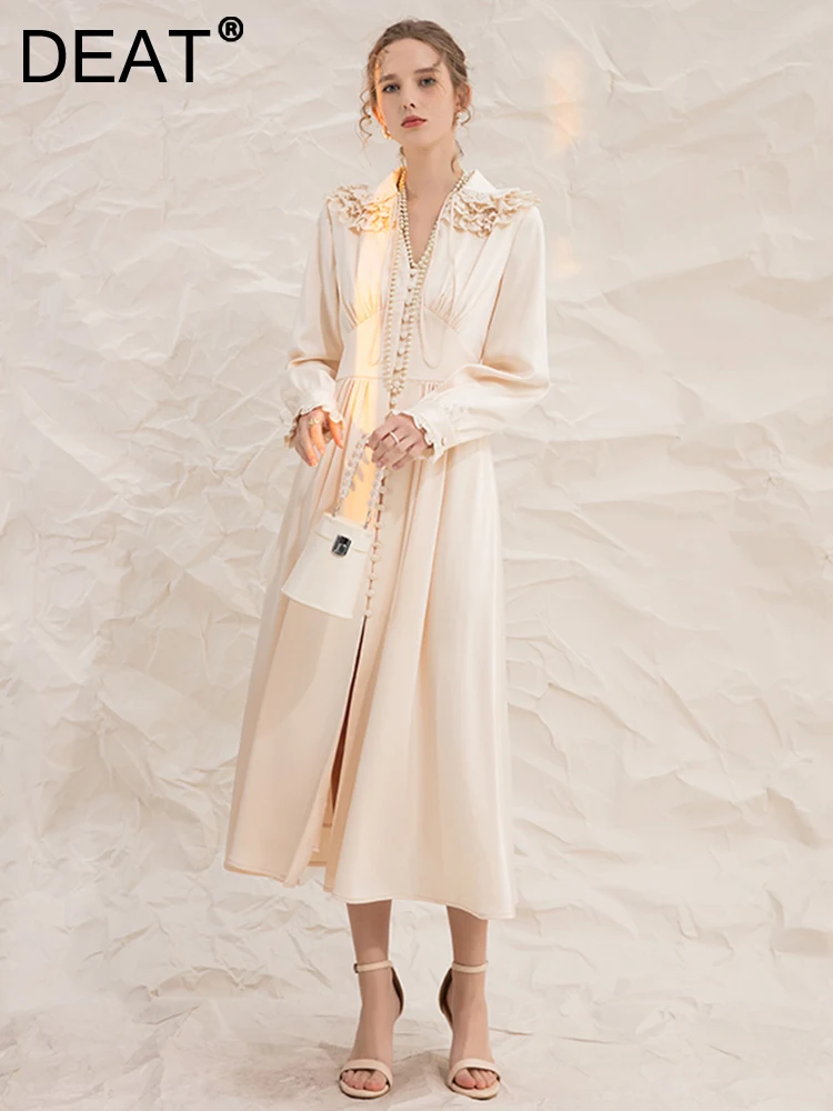 DEAT Women's Fashion Casual Dress Patchwork Lace Pleated Single Breasted Lace-up Waist Elegant Dresses Spring 2024 New 13DB5042
DEAT Women's Fashion Casual Dress Patchwork Lace Pleated Single Breasted Lace-up Waist Elegant Dresses Spring 2024 New 13DB5042