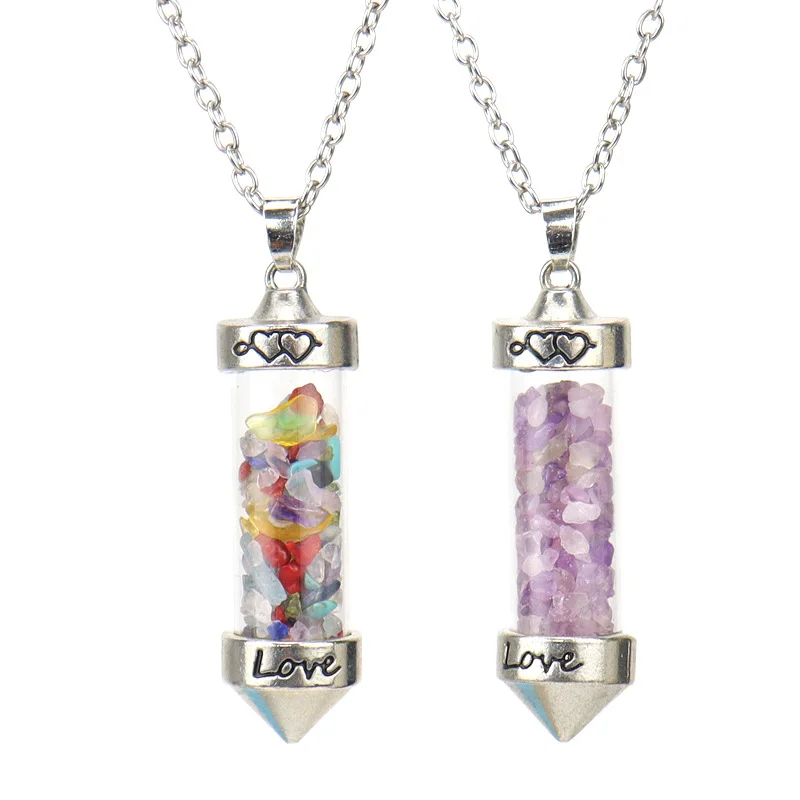 Colorful Gravel Wishing Bottle Reiki Healing Crystal Natural Stone Amethyst Aventurines Chakra Necklace for Women Jewelry
Colorful Gravel Wishing Bottle Reiki Healing Crystal Natural Stone Amethyst Aventurines Chakra Necklace for Women Jewelry