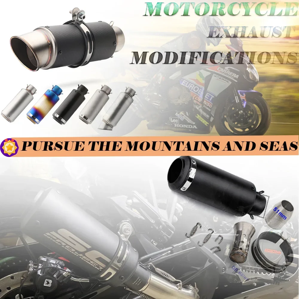 

51mm/60mm Motorcycle exhaust with DB killer Motorcycle Exhaust Pipe Muffler Carbon Fiber GP-project Exhaust Pipe