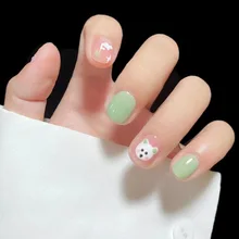 Fresh Green Fake Nail Cute Bear Finished Product Wear Nail Nail Stick Short Nail Piece Removable Nail Stick Nail
Fresh Green Fake Nail Cute Bear Finished Product Wear Nail Nail Stick Short Nail Piece Removable Nail Stick Nail