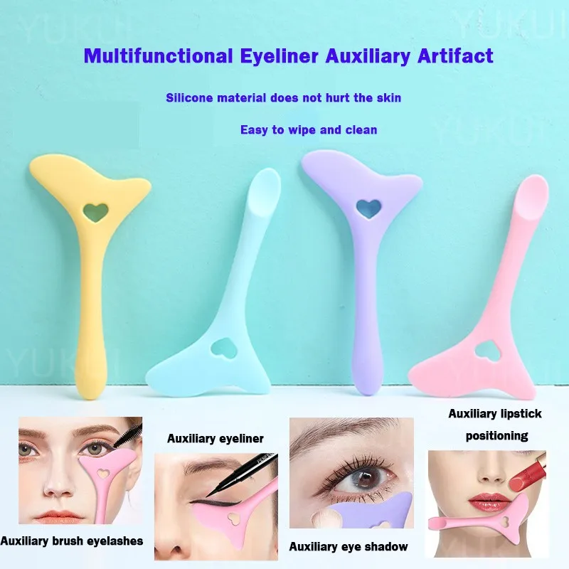 

Silicone Eyeliner Stencils Wing Tips Marscara Drawing Lipstick Wearing Aid Face Cream Mask Applicator Makeup Tools Resusable