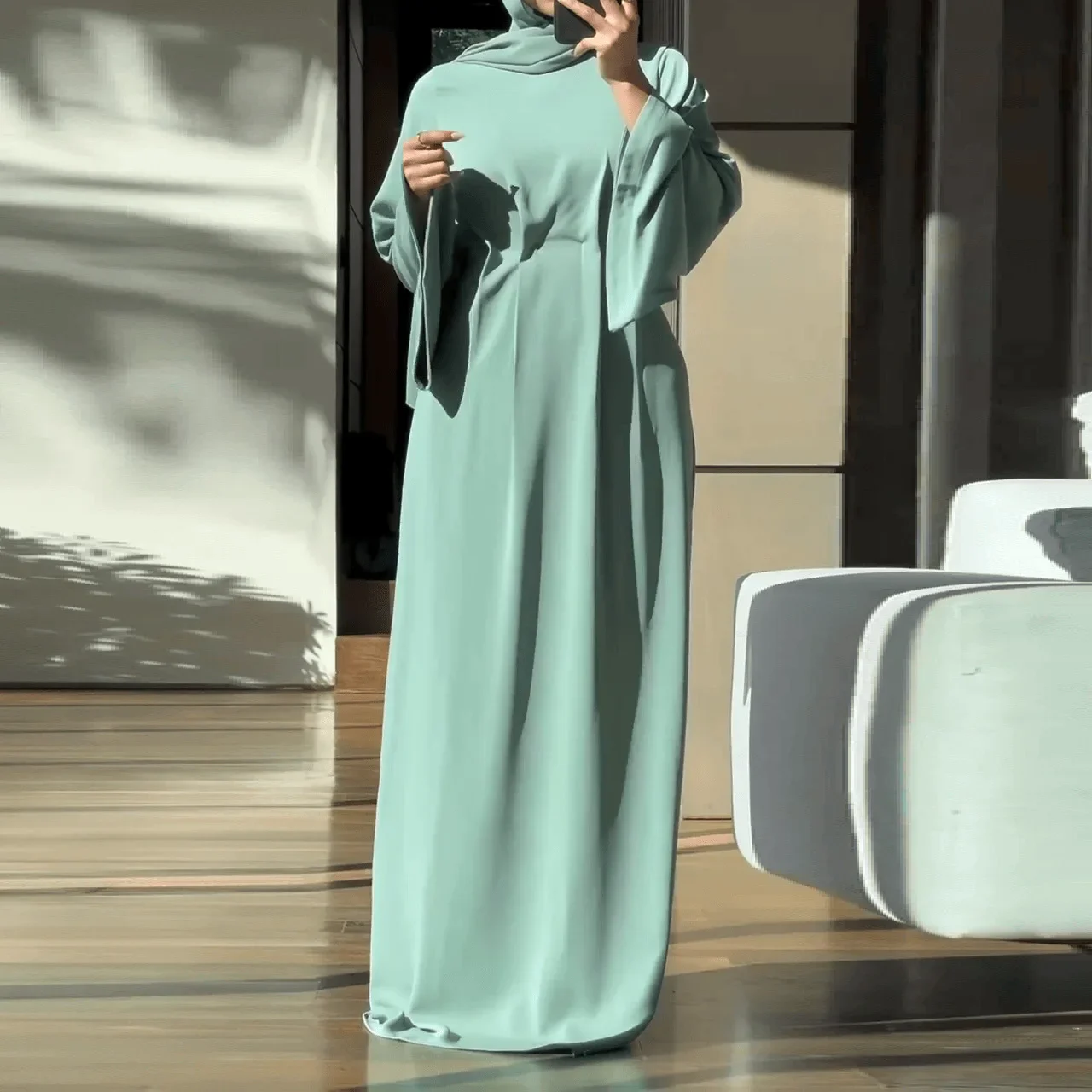 Women Eid Muslim Abaya Morocco Ramadan Flare Sleeve Solid Color Party Dress Abayas Arab Loose Long Robe Modest Kaftan Islam
Women Eid Muslim Abaya Morocco Ramadan Flare Sleeve Solid Color Party Dress Abayas Arab Loose Long Robe Modest Kaftan Islam