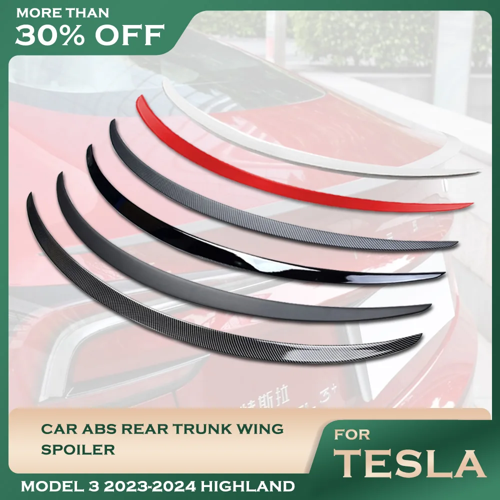 

For Tesla New Model 3 2024 Highland Car ABS Spoiler Carbon Fiber Original Rear Trunk Tail Wing Exterior Model3 Accessories