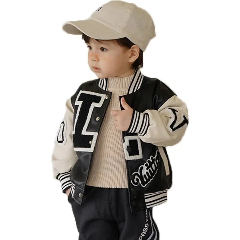 Baseball Children's Clothing for Boy Letter Leather Clothes Girl 2023 Black Jacket Girls Coat
Baseball Children's Clothing for Boy Letter Leather Clothes Girl 2023 Black Jacket Girls Coat