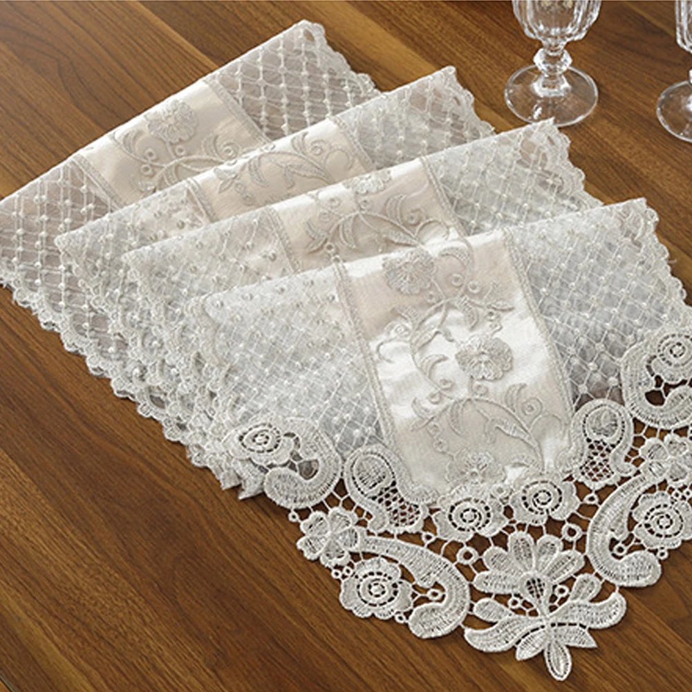 Tablecloth Dining Room Lace Floral Table Runner Decorative Wear Resistant Romantic Hotel Embroidery Home Party Easy Clean
Tablecloth Dining Room Lace Floral Table Runner Decorative Wear Resistant Romantic Hotel Embroidery Home Party Easy Clean