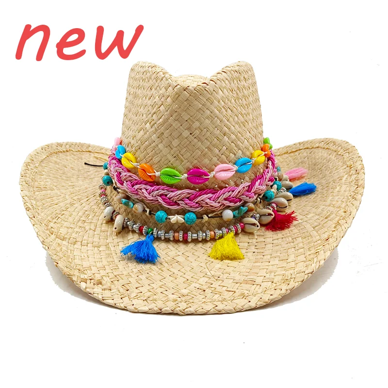 Raffia Western Cowboy Straw Hat Summer New Sun Protection Visor Hat Men and Women Cowboy Hat Dopamine sombrero vaquero
Raffia Western Cowboy Straw Hat Summer New Sun Protection Visor Hat Men and Women Cowboy Hat Dopamine sombrero vaquero