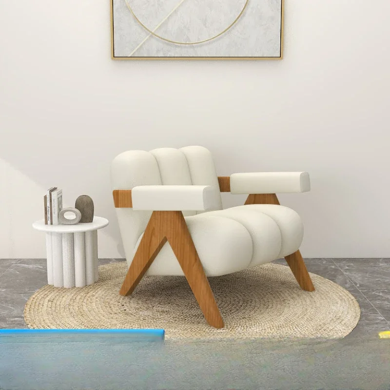 Designer lambswool single person sofa living room Japanese cream lounge chair sofa chair
Designer lambswool single person sofa living room Japanese cream lounge chair sofa chair