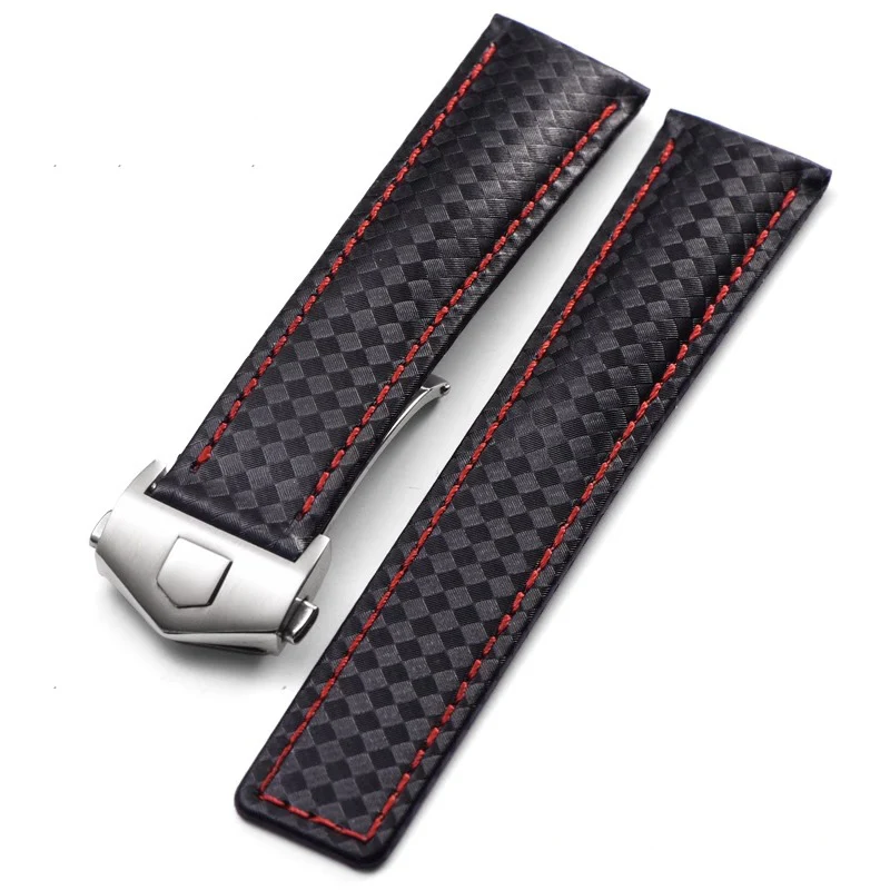 

New Genuine Black Calfskin Leather Watchband For Tag Heuer Aquaracer 300 CARRERA F1 Watch Strap Bracelet Men 19mm 20mm 22mm