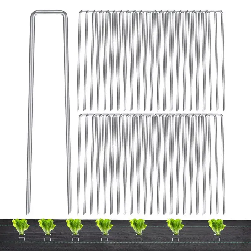 

Garden Pegs Ground Nail Tent Pegs Camping Pegs Landscaping Stakes Garden Spikes Ground Pegs U-Shaped Spikes For Ground Sheets