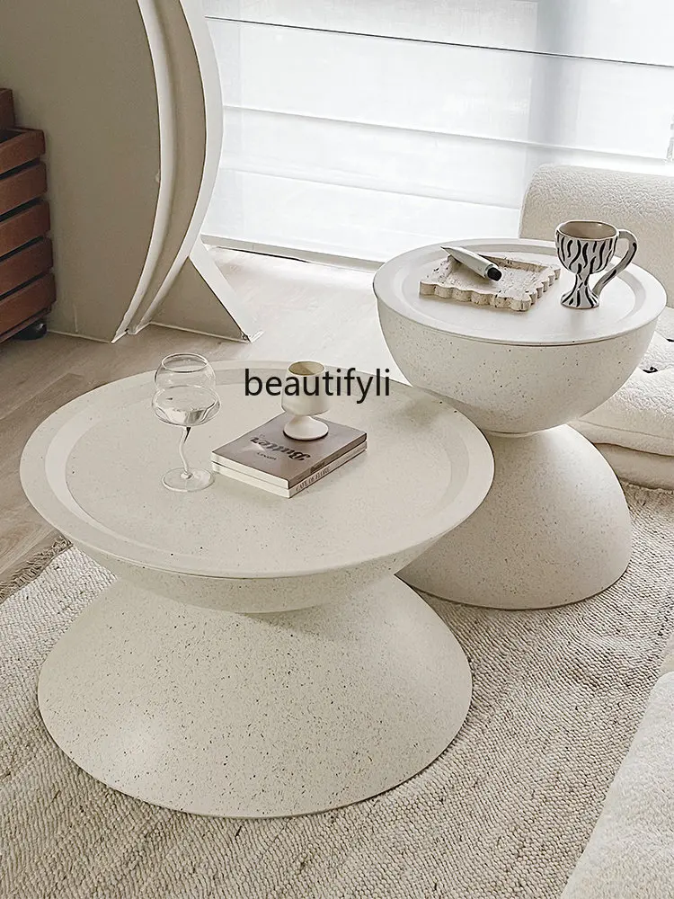 

Скандинавский прикроватный столик для маленькой квартиры, кофейный столик, комбинированный журнальный столик для гостиной, Железный Круглый маленький столик
