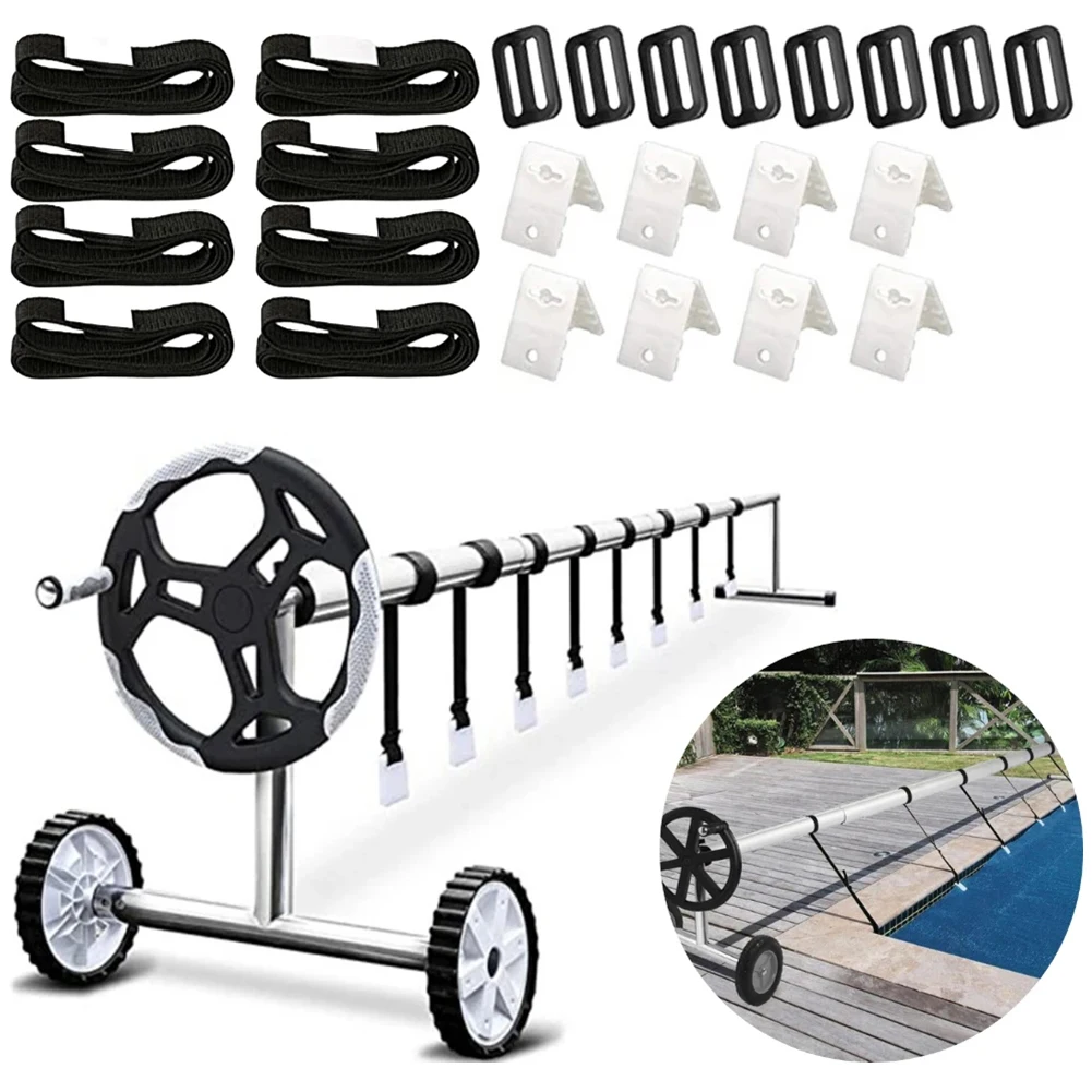 Pool Solar Cover Reel Attachment Kit 8pcs Blanket Straps + 8pcs Buckles + 8pcs Clips for In Ground Swimming Pool Outside
Pool Solar Cover Reel Attachment Kit 8pcs Blanket Straps + 8pcs Buckles + 8pcs Clips for In Ground Swimming Pool Outside