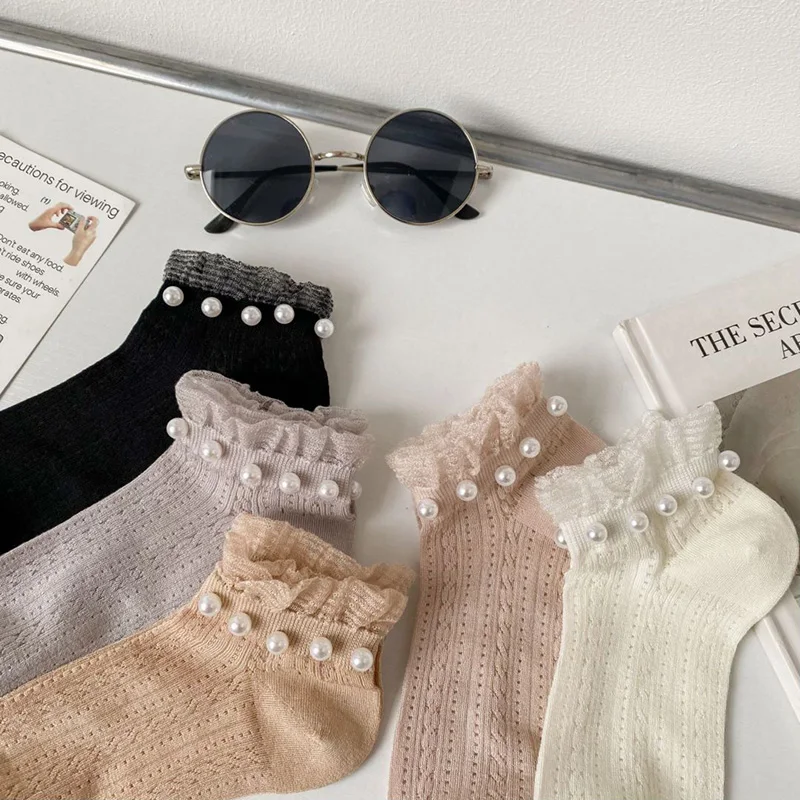 1 Pair Cute Socks With Pearls for Women Thin Cool Summer Boat Ankle Socks Sweet Korean Style Lolita Girl Short Sock Ins Fashion
1 Pair Cute Socks With Pearls for Women Thin Cool Summer Boat Ankle Socks Sweet Korean Style Lolita Girl Short Sock Ins Fashion