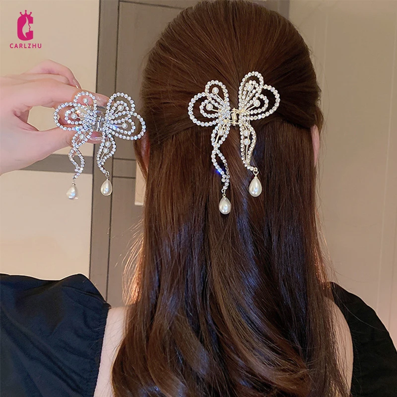 Luxury Sweet Rhinestone Butterfly Pearl Water Drop Hair Clip Hair Claw for Women High-end Party Hair Accessories
Luxury Sweet Rhinestone Butterfly Pearl Water Drop Hair Clip Hair Claw for Women High-end Party Hair Accessories