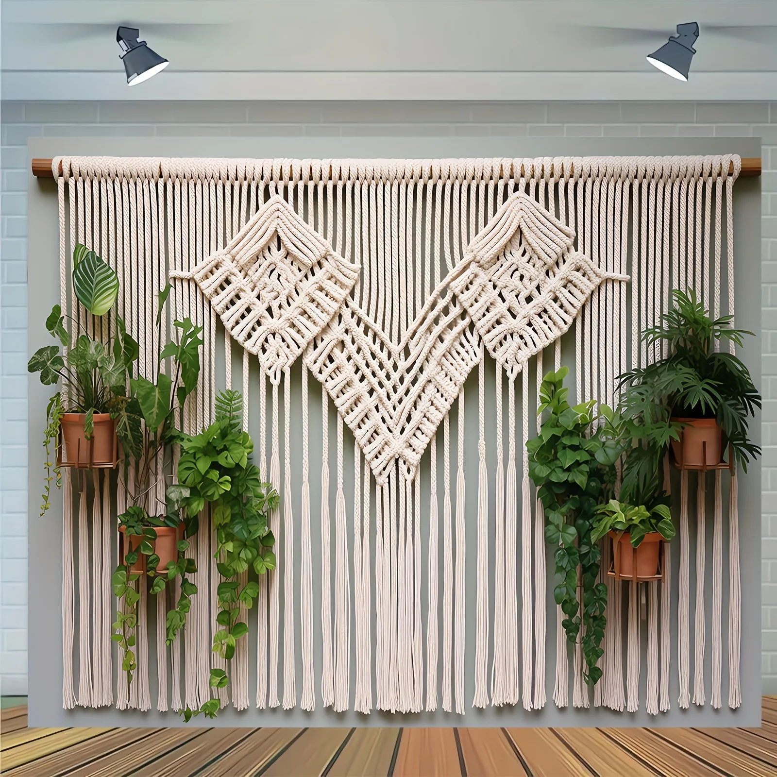 Handwoven Cotton Rope Wall Banner - Bohemian Fringe Wedding Decor 2 S5c831834e8a847c9a30cc968831ddf0fY