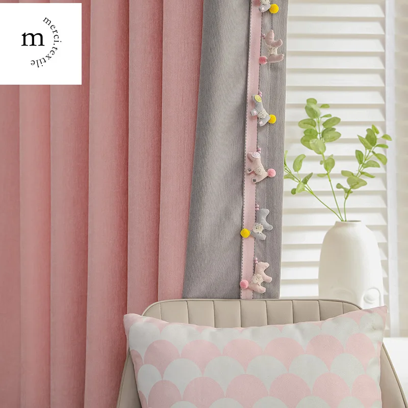 Modern Curtains for Living Room Bedroom Children's Room Princess Pink Shading Cute Pony Stitching Macrame Curtain Lace and Ready
Modern Curtains for Living Room Bedroom Children's Room Princess Pink Shading Cute Pony Stitching Macrame Curtain Lace and Ready