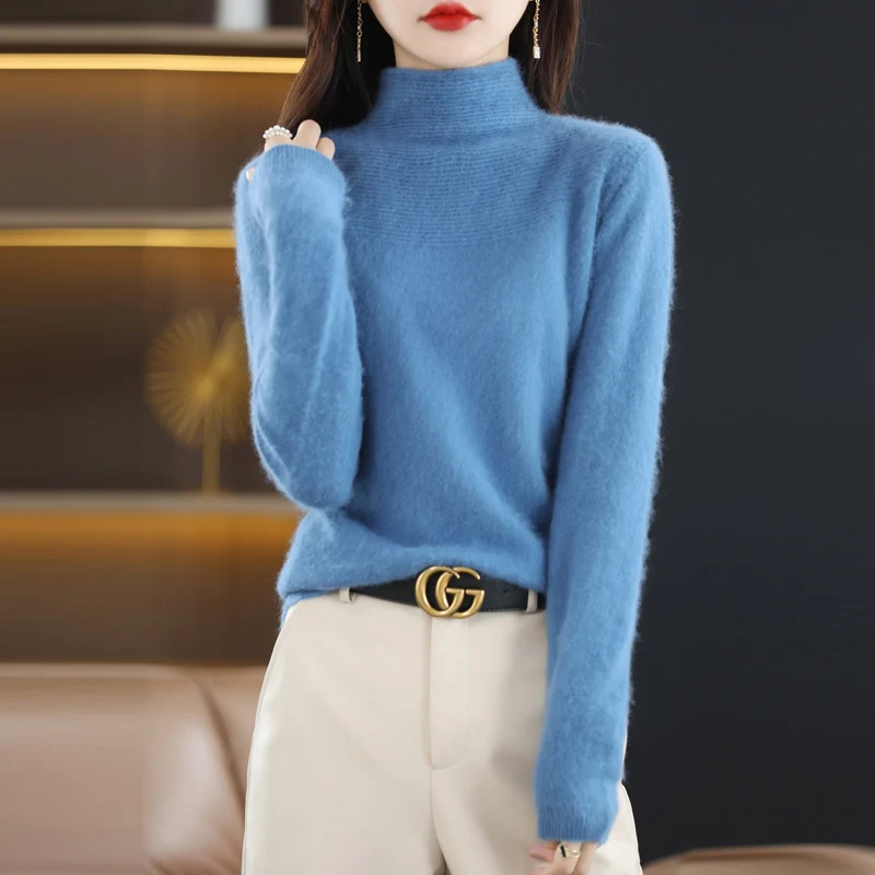 Autumn and winter clothing pure mink cashmere sweater half high neck thick pullover short knit bottoming shirt loose plus size s
Autumn and winter clothing pure mink cashmere sweater half high neck thick pullover short knit bottoming shirt loose plus size s