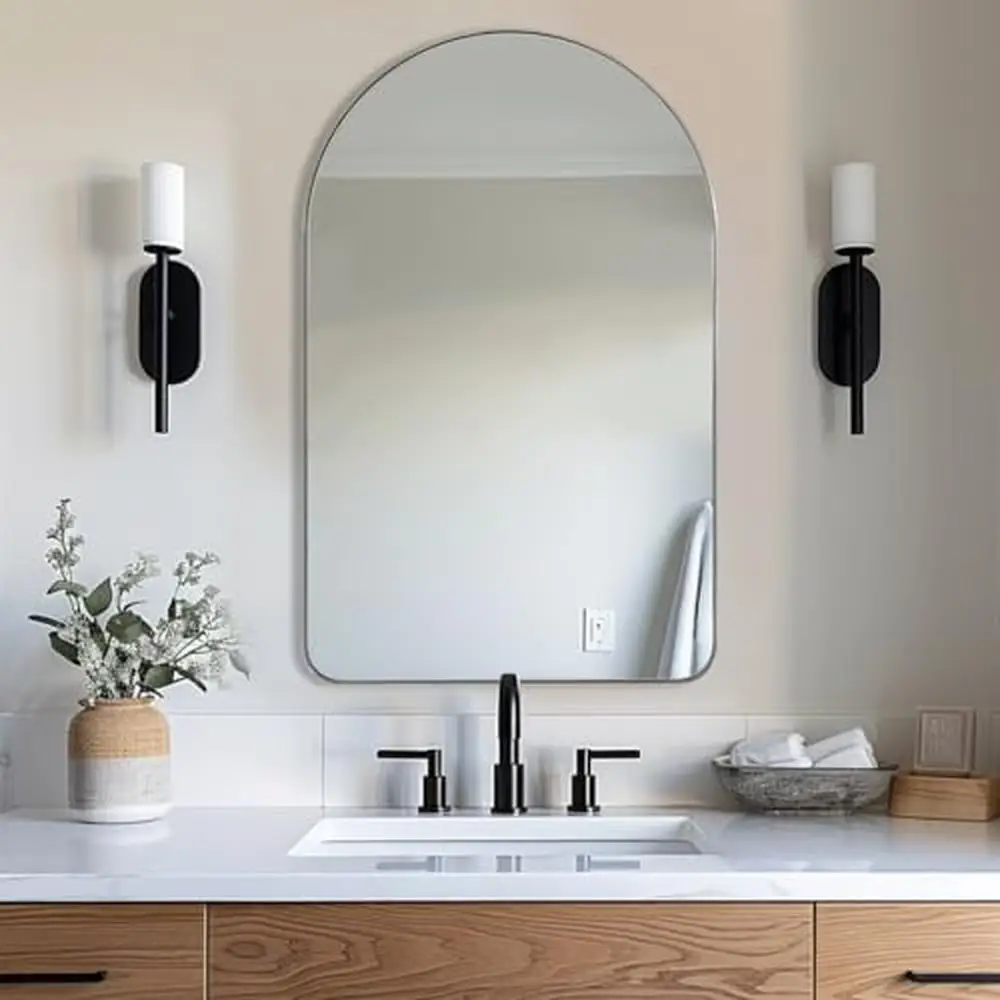 22" x 35" Chrome Arch Bathroom Mirror Stainless Steel Frame Top Arched Rounded Corner 1" Deep Rustproof Quality Craftsmanship
22" x 35" Chrome Arch Bathroom Mirror Stainless Steel Frame Top Arched Rounded Corner 1" Deep Rustproof Quality Craftsmanship