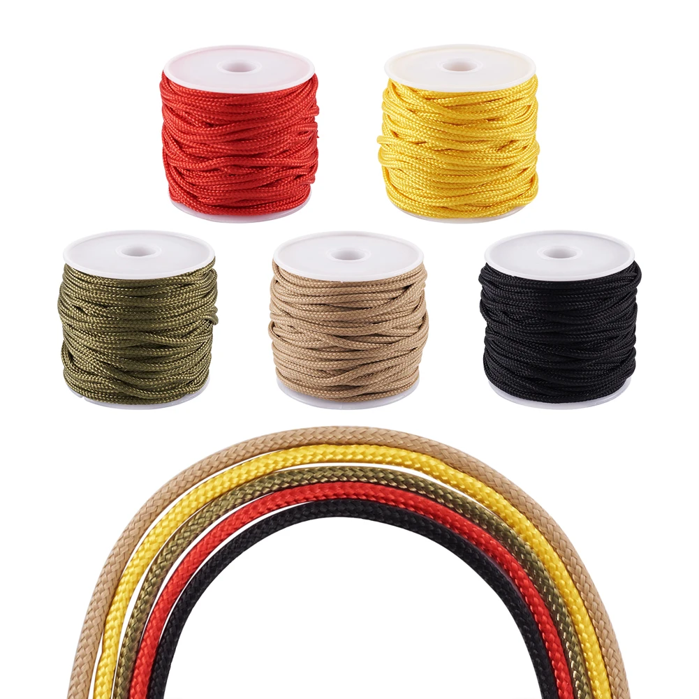 5 Rolls 2mm Mixed Color Braided Nylon Thread Rattail Satin Cord Bracelet Keychain Drawstring Material DIY Jewelry Sewing Making 
5 Rolls 2mm Mixed Color Braided Nylon Thread Rattail Satin Cord Bracelet Keychain Drawstring Material DIY Jewelry Sewing Making