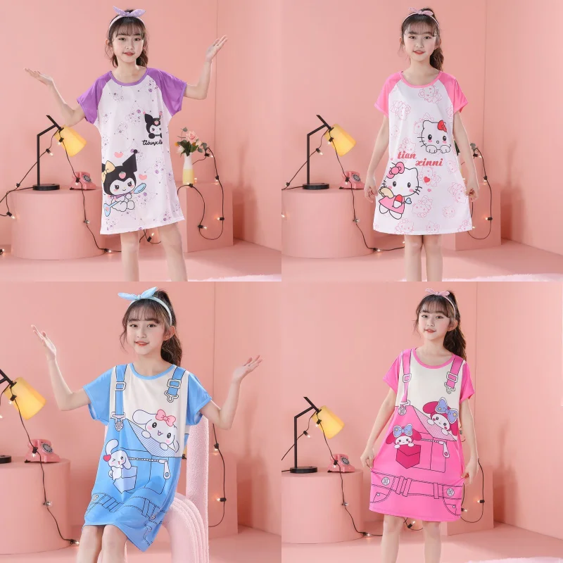 Пижама для девочек Sanrio аниме melody kuromi Cinnamoroll hellokitty мягкая удобная и летняя Милая домашняя пижама из 2 предметов
Пижама для девочек Sanrio аниме melody kuromi Cinnamoroll hellokitty мягкая удобная и летняя Милая домашняя пижама из 2 предметов