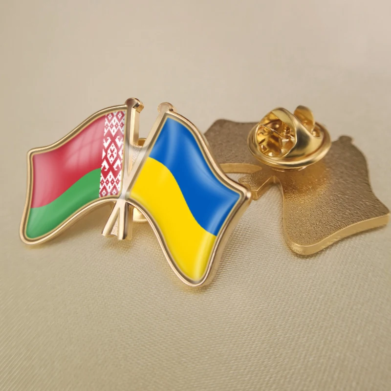 Belarus and Ukraine Crossed Double Friendship Flags Lapel Pins Brooch Badges
Belarus and Ukraine Crossed Double Friendship Flags Lapel Pins Brooch Badges