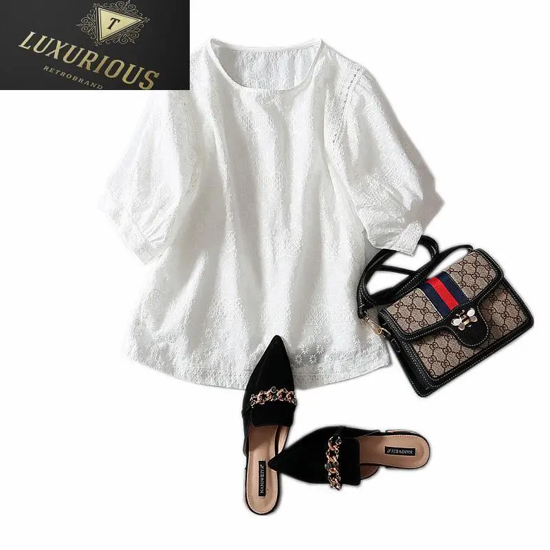 2024 Women Summer Clothing T Shirt Woman Office Lady Lace Half Sleeve Embroidery Solid O-neck Femme T-shirts 3XL
2024 Women Summer Clothing T Shirt Woman Office Lady Lace Half Sleeve Embroidery Solid O-neck Femme T-shirts 3XL