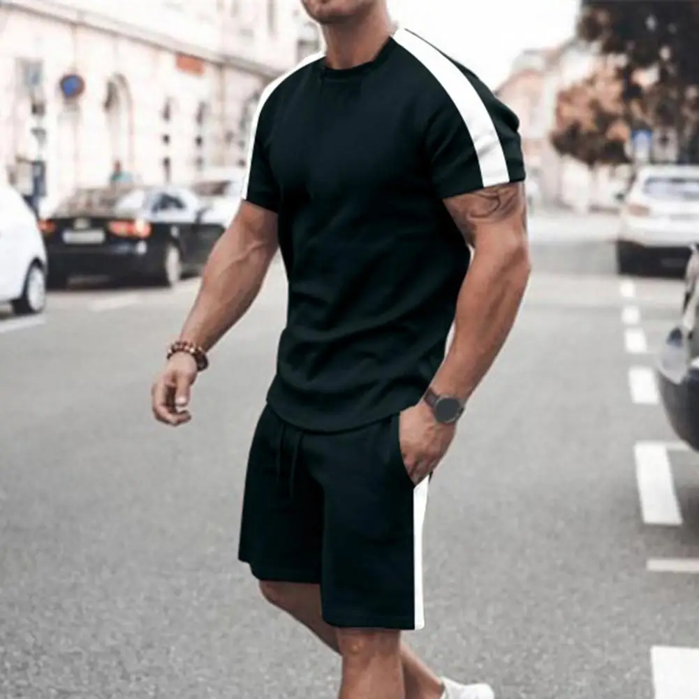 Fashion Summer Tracksuit Stripe Print Breathable Slim Fit Summer T-shirt Shorts Set Sweat Absorption
Fashion Summer Tracksuit Stripe Print Breathable Slim Fit Summer T-shirt Shorts Set Sweat Absorption