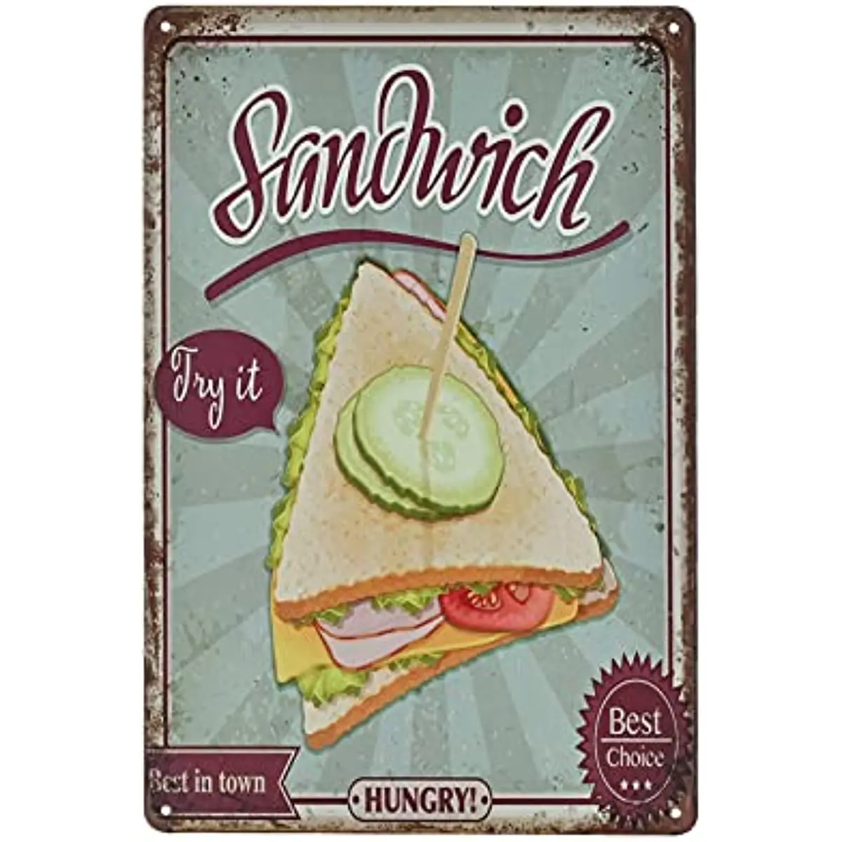 Vintage Metal Sign Sandwich Fast Food Shop Retro Tin Decorative Sign Wall Decor Metal Plate
Vintage Metal Sign Sandwich Fast Food Shop Retro Tin Decorative Sign Wall Decor Metal Plate