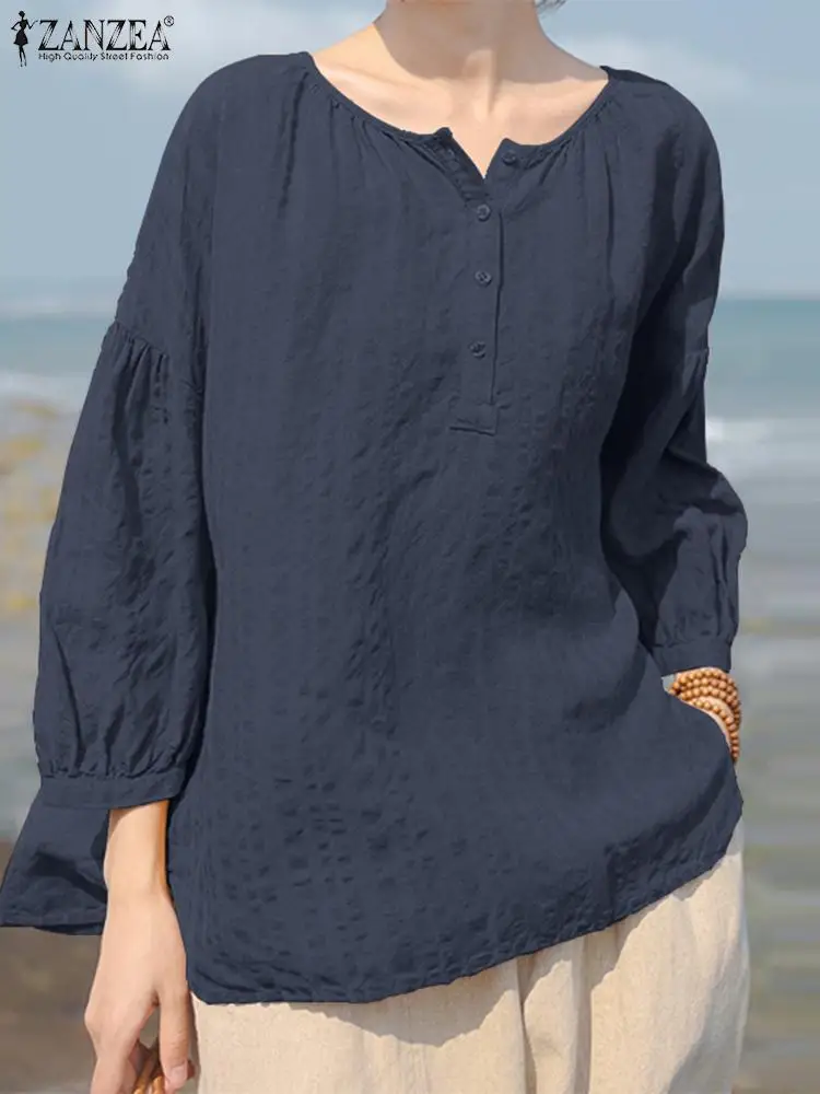 ZANZEA Autumn Fashion Long Sleeve Blouse Woman O Neck Blusas Elegant Pleated Shirt Female Casual OL Work Chemise 2023 Oversized
ZANZEA Autumn Fashion Long Sleeve Blouse Woman O Neck Blusas Elegant Pleated Shirt Female Casual OL Work Chemise 2023 Oversized